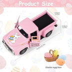 Spring Truck Decor, Pink Egg Bunny Truck Decorations for Home Indoor, Mini Basket Eggs Truck Tiered Tray Decor, Spring Rustic Farmhouse Kitchen Tabletop Decorations for Office - Image 3