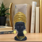 African Women Statues, Vintage Black Lady Art Bust Figurines - Image 4