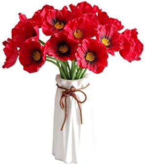 Mandy's 10 Stems Red PU Poppy Artificial Flowers by Mandys