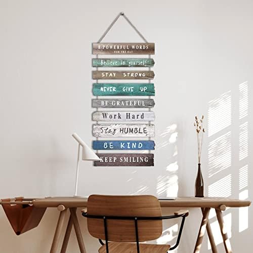 Inspirational Wall Art Decor for Office, Wooden Rustic Hanging Motivational Wall Art Decoration Sign, Inspiring Positive Quotes Wall Art for Home Living Room Bedroom Bathroom Classroom Gym 12"x24" - Image 2