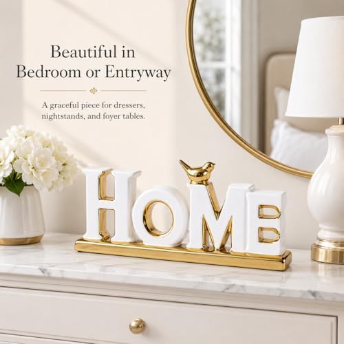 XMGZQ White and Gold Decor for Living Room Bedroom Bookshelf Coffe Table, Home Sign Aesthetic Statues Boho Wedding Accents Decorations, Knick Knacks Home Decor for Shelves,Living Room,Bedroom,Desktop - Image 4