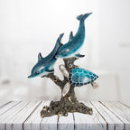 Dolphins and Sea Turtle Swimming on Coral Reef – Ocean Figurine Coastal Tabletop Decor | Sea Life Sculpture Beach House Nautical Room Accents (10.75 x 9.5 in) by Corner Merchant - Image 6