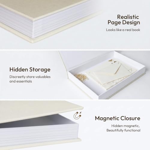 MAOBUYOU Decorative Storage Books Set of 2, Linen Cover, Gold Letters, White and Green - Image 5