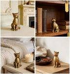 Brushed Vintage Gold Cat Figurine Statue Shelf Decor Gift - Image 7