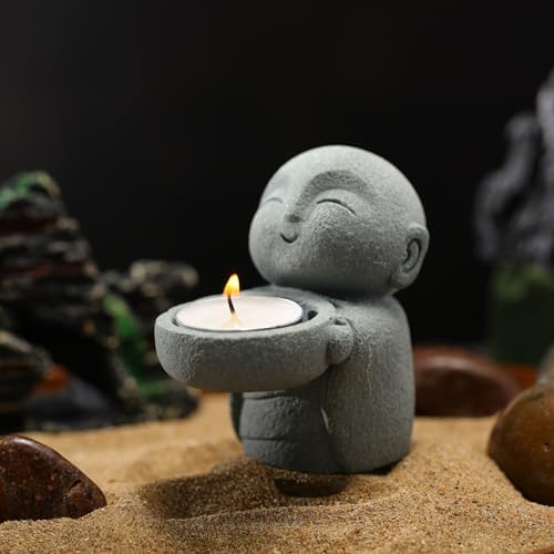 Landical Buddha Sandstone Statues Zen Monk Sculptures,Jizo Monk - Image 4