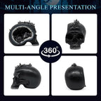 Resin Geode Skull Figurine Statue with Baby Dragon. Gifts for Skull Lovers - Image 2