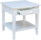 IC INTERNATIONAL CONCEPTS Spencer White Wood End Table in White - Image 7