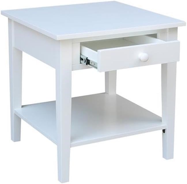 IC INTERNATIONAL CONCEPTS Spencer White Wood End Table in White - Image 7