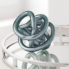 Torre & Tagus Orbit Hand Blown Glass Infinity Knot Sculpture - 4.5 Inch Glass Art Gray Knot Decor Ball for Home Decor, Small Centerpiece Table Decoration for Home Interior (Gray Opaque) - Image 2