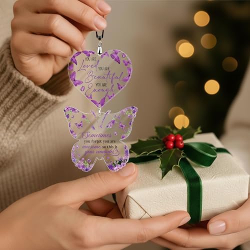 Positive Gifts for Women Christmas - Purple Butterfly Office Decor - Congratulations Appreciation Gift for Coworker, Friend, Teacher, Sister, Mom - Christmas, Birthday, Thank You Gift for Women, Men - Image 6