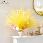 Serwalin 60 Pcs 17.7" Lemon Yellow Faux Pampas Grass Decor for Vase Filler - Image 2