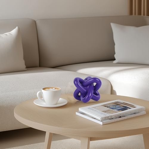 Purple Knot Sculpture, Triple Knot Statue, Purple Home Decor, Perfect for accenting Rustic-Style Coffee Tables, Living Room TV Stands, Dining Tables, and entryway Shelves. - Image 3