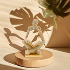 Sparkling Gold Reading Women Statue, Thinker Sculptures, Abstract Art Ornament, Modern Aesthetic Figurine Decoration for Home Living Room Bedroom Office Shelf Table Desk Bookshelf Decor - Image 6