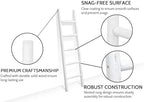 FUIN Blanket Ladder, 57in Rustic Solid Wood Decorative Ladder, White - Image 3