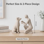 Adjustable Minimalist Dog and Human Resin Sculpture for Home Shelf Decor - Image 3