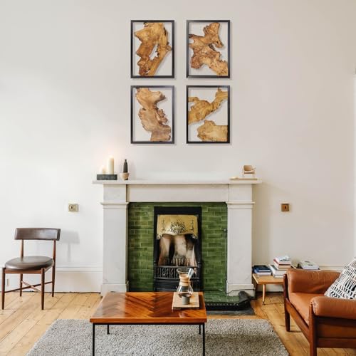 Modern Wood Wall Decor- Natural wood Handcrafted Rustic Charm for Your Home - Perfect for Living Room, Bedroom,Kitchen,or Office (Irregular*4) - Image 5