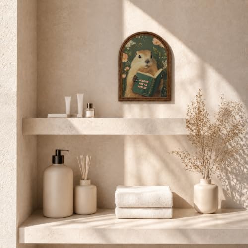 Wooden Tabletop Decor Funny Reading Groundhog Art for Library, Office or Study Decor, Literary Wall Art for Reading Lovers Gift Decor, Home Decorative Accent - Image 7
