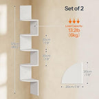 HOOBRO Corner Shelf Wall-Mounted, Set of 2 Floating Corner Shelves for Wall - Image 2