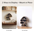 Cute Mushroom Decor, Wooden Mushroom Wall Shelf Crystal Display Shelves - Image 6
