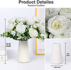 RECUTMS 2PCS Faux Peonies in Ceramics Vase Artificial Flowers - Image 2