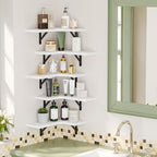 Fixwal Conner Shelves Wall Mounted for Decor, White Set of 5 - Image 2