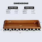 Handicrafts Home Large Decorative Storage Box with Lid, Black and White Moroccan Zellij Coffee Table Storage Box, Remote Control Holder, Keepsake Box for Living Room & Shelf Decor, Zellij 12 x 6 x 2 - Image 2