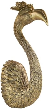 GUSFREUD Vintage Animal Head Wall Decor - 13" Resin Flamingo Wall Art For Home Decor, Gold Bird Wall Sculptures for Living Room, Bedroom, Kitchen, Unique Gift Idea by GUSFREUD