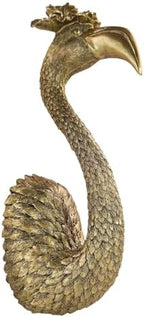 GUSFREUD Vintage Animal Head Wall Decor - 13" Resin Flamingo Wall Art For Home Decor, Gold Bird Wall Sculptures for Living Room, Bedroom, Kitchen, Unique Gift Idea by GUSFREUD