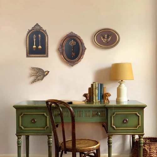 S-MANTIS Vintage Wall Sculpture, Antique Pediment Hallway Wall Art, Hand Painted Bird With Exquisite Wing And Feather Details, Aesthetic Room Decor Unique Gift (Antique Bird) - Image 4