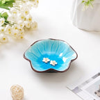 Ice Cracking Leaf Jewelry Dish, Decorative Ring Holder Small Trinket Tray Bowl, Gifts for Daughter Mom Friends, Lake Blue. - Image 2