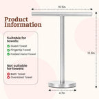 Hand Towel Holder Stand, Freestanding Bathroom Towel Rack, Silver, 2 Pack - Image 2