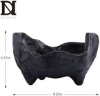 DN DECONATION Oak Wood Black Decorative Bowl, 9.25x5.51 Inch Small Bowl - Image 3