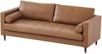 Pemberly Row Eco Leather Sofa, Light Brown Finish, High Density Sponge Foam - Image 3