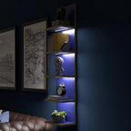 Homaterial 5 Tier Wall Shelf Unit with Light, Blue by Homaterial