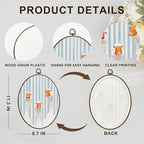 dvhdajed Preppy Goose Oval Wall Art Decor, Light Blue Striped Goose Framed Canvas Art, Farm Animals Decorations, Grandmillennial Geese Wall Hanging Decor for Nursery Bathroom Kitchen, 8.7x11.3 Inch - Image 7
