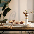 Hanobe Extra Large Wood Decorative Bowl for Table Centerpiece, 25.5" White - Image 3