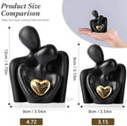 Mini Couple Statue Tv Stand Decor Items for Living Room Home Decor,Bedroom Decor for Couples Sculpture for Anniversary Wedding,Love Gifts for Couples 2026,Knick Knacks for Shelve (Black, 3.15in) - Image 2