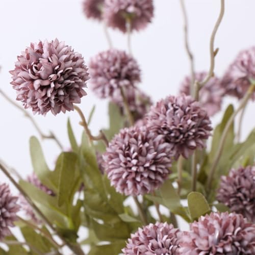Artificial Flowers for Vase 10 Pcs, 20 Inch Fake Mums with Long Stem Purple - Image 5