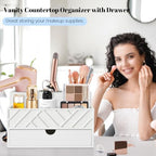 Hair Tool Organizer, Hair Dryer Holder with Drawer, Bathroom Countertop Organizer for Bathroom Accessories, Blow Dryer Organizer for Hair Styling Tools, Vanity Organizer for Bathroom, Vanity, Kitchen - Image 2