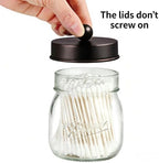 SheeChung 3 Pack Glass Mason Jar Qtip Holder, Bronze Stainless Steel Lids - Image 3