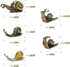 5Pcs Brass & Alloy Snail Statue mini Ornaments Retro、Antique Whimsical Cottagecore Decor, Brass Decor for Living Room、Desk and Bookshelf Figurines, Outdoor Garden Landscaping - Image 3