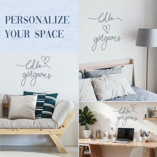 Hicarer Metal Hello Gorgeous Wall Art Minimalist Wall Decor, Blue - Image 3