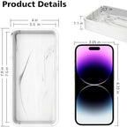 Gurygo 8" Ceramic Bathroom Vanity Tray for Kitchen Counter - Kitchen Soap Tray - Rectangular Ceramic Trays for Bathroom - Porcelain Large Serving Trays (Marble, Set/1) - Image 2