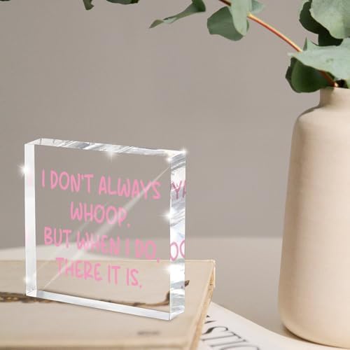 Fun Pink Decoration, 4x4 inches Acrylic Desktop Ornament, Suitable for Birthday and Christmas Gifts for Colleagues, Friends and Family, Funny Office Sayings and Slogans - Image 4