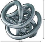 Torre & Tagus Orbit Hand Blown Glass Infinity Knot Sculpture - 4.5 Inch Glass Art Gray Knot Decor Ball for Home Decor, Small Centerpiece Table Decoration for Home Interior (Gray Opaque) - Image 4