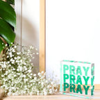 Pray on It Acrylic Sign 4x4in, Christian Room Decor for Women, Office Gift - Image 3