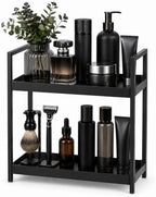 2 Tier Mens Bathroom Counter Shelf Organizer for Skincare Makeup by Oasiteege