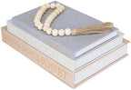 TwoDays Decorative Books for Coffee Table Decor – Faux Book Storage Box Set for Home Shelves, Linen Fabric Storage Boxes, Aesthetic Stacked Book Decoration for Living Room (Set of 3) - Image 4