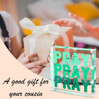Pray on It Acrylic Sign 4x4in, Christian Room Decor for Women, Office Gift - Image 5