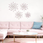 Blulu 4 Pcs Pink Wall Decor, Bling Crystal Starburst Metal Wall Art - Image 6